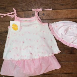 New 3pc Kumquat top, skirt & hat